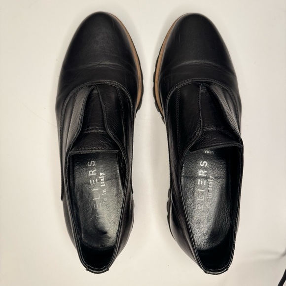 Atelier Women’s Barton Black & Tan Italian Leather Platform Penny Loafers Sz 38 - Picture 14 of 14